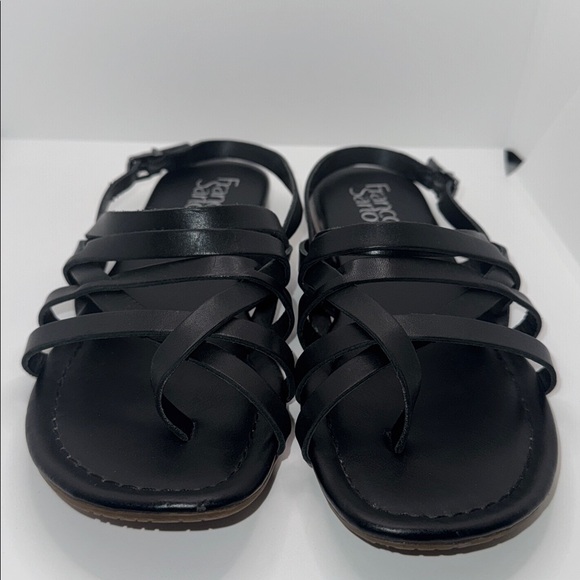 Franco Sarto Gilligan Black Strappy Leather Sandals Women’s 6.5 - Picture 3 of 9